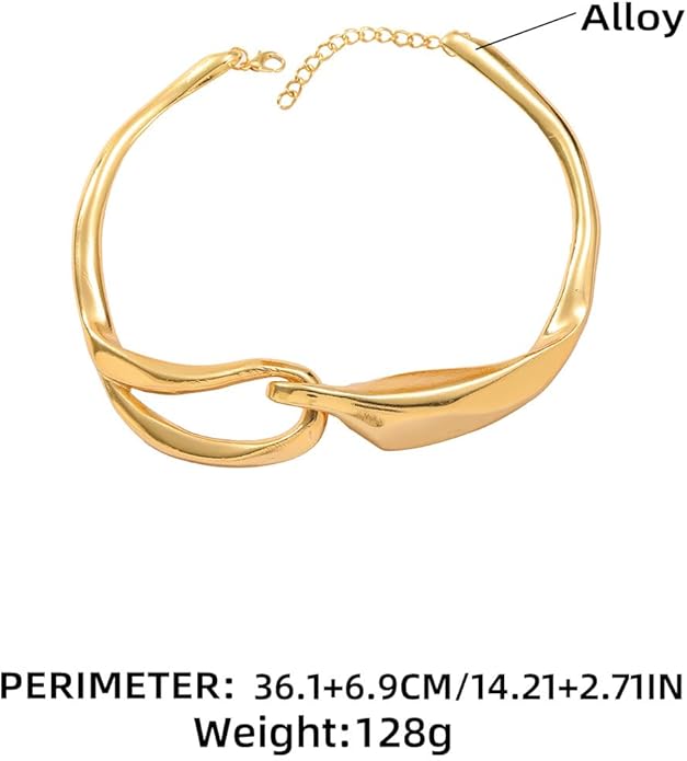 Punk Dripping Water-drop Choker Necklace for Women,Thick Drippy Chain Liquid Metal Collar Necklace Rocker Hip-hop Necklace Cool Metallic Unique Funky Statament Grunge Jewelry