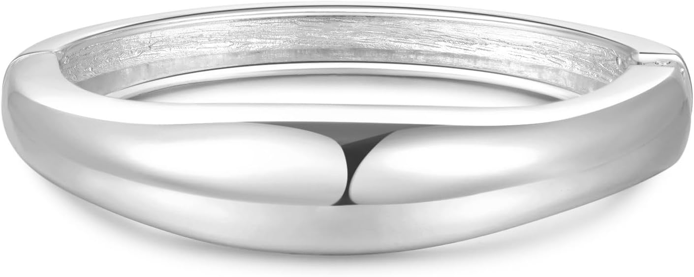 Bangle Bracelets for Women | 14K Gold Plated Trendy Wide Bracelets | Hinged Arm Cuff Bangles Chunky Bracelet for Women