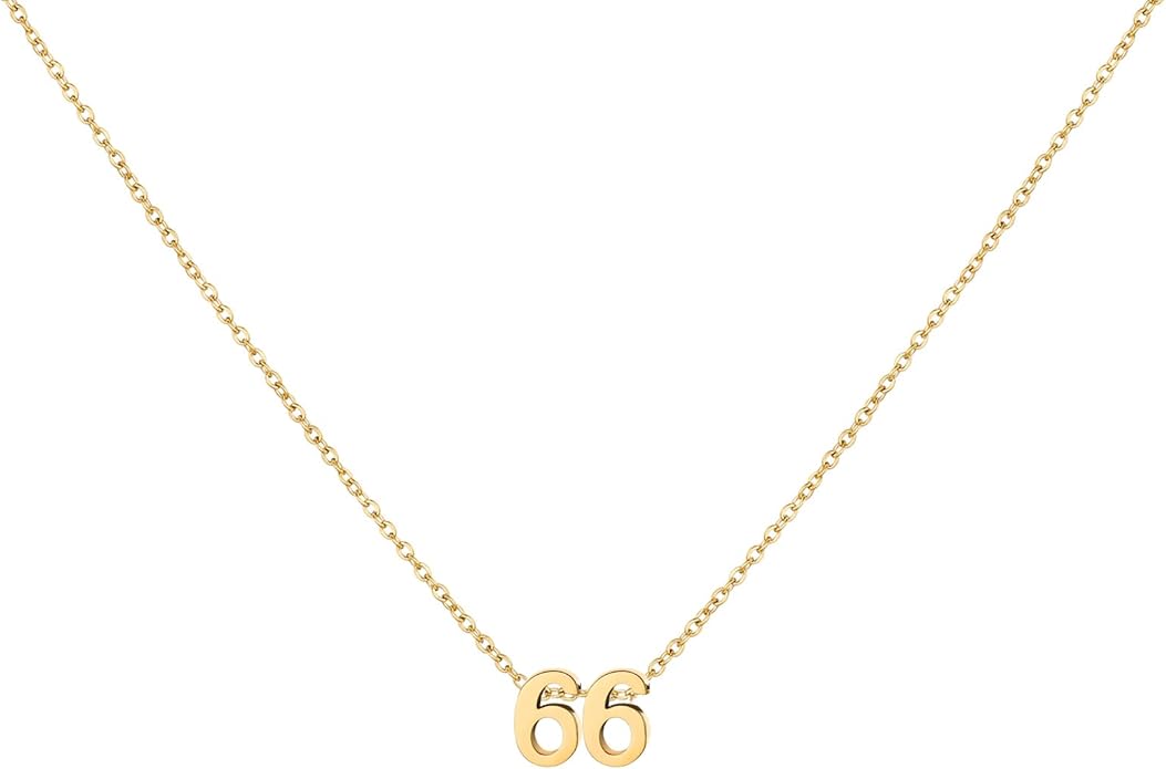 Number Necklace for Women Dainty 18K Gold Plated Pendant Necklace Charm Birth Month Personalized Jewelry Birthday Gift