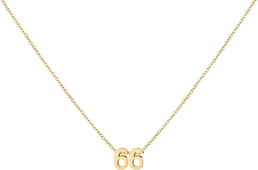 Number Necklace for Women Dainty 18K Gold Plated Pendant Necklace Charm Birth Month Personalized Jewelry Birthday Gift