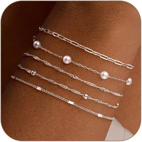 MBW Gold Bracelets for Women Trendy, Dainty 14K Gold Plated Bracelet Stack Beaded Chain Bracelet Set Thin Small Cute Paperclip Bracelets Fashion Waterproof Jewelry Gift Gold Accessories for Women