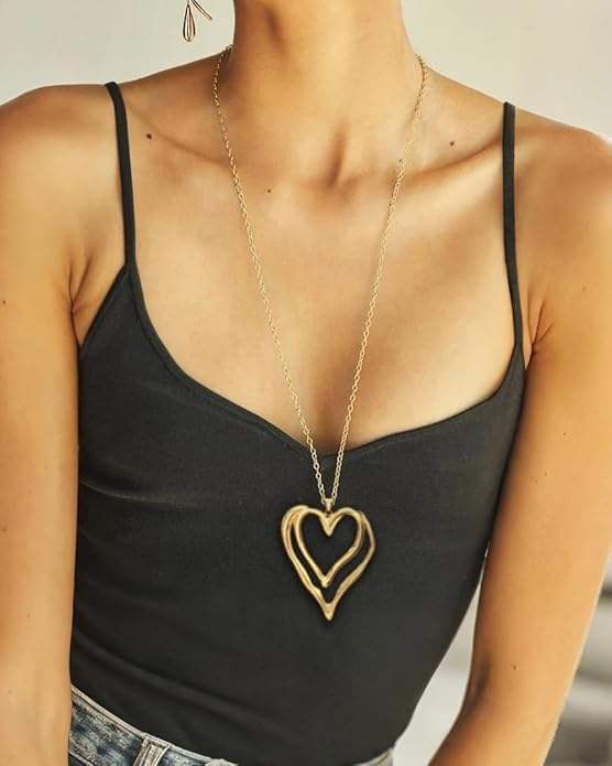 Long Pendant Necklace for Women Gold Plated Circle Long Chain Necklace Y Necklace Jewelry for Women