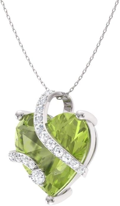 Diamondere Natural and Certified Heart Cut Gemstone and Diamond Wrap Heart Petite Necklace in 14k Solid Gold | 1.68 Carat Pendant with 18 Inch Chain Valentine's Day gift for her