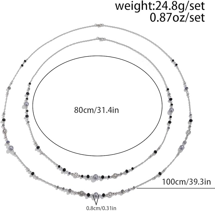 Long Pearl Necklaces for Women Pearl Long Chain Necklace Dainty Gold And Long Pearl Necklaces Layered Pearl Necklace Statement Sweater Strand Chain Jewelry