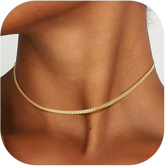 Richsteel Stainless Steel Mens Flat Link Chain Necklace, Black/Gold/Steel Chain for men, 2mm/4mm/6mm Width, No Tarnish & Hypoallergenic Hip Hop Jewelry, 18"-30" Length
