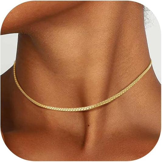 Richsteel Stainless Steel Mens Flat Link Chain Necklace, Black/Gold/Steel Chain for men, 2mm/4mm/6mm Width, No Tarnish & Hypoallergenic Hip Hop Jewelry, 18"-30" Length
