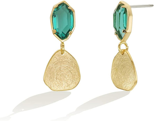 OZEL – Crystal Earrings for Women Dangle – 14K Gold Plated Lightweight Daily Fashion Earrings