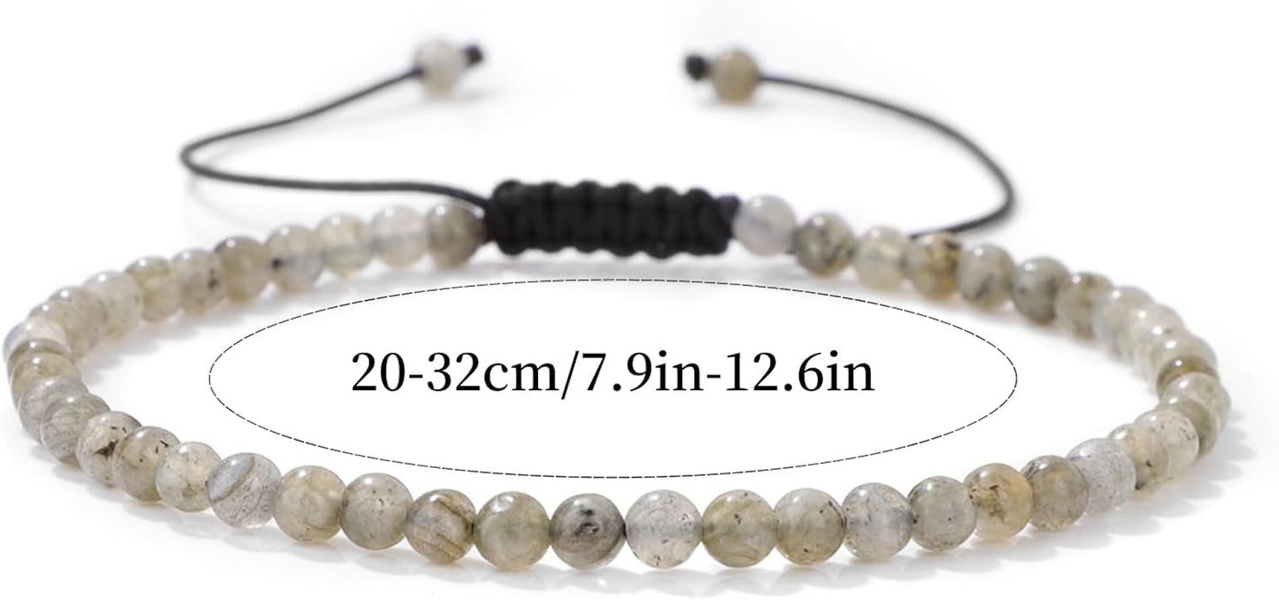 Lit Wall Crystal Anklets for Women Handmade Beach Boho Ankle Bracelet 4mm Adjustable Beaded Ankle Bracelet Waterproof Natural Stone Anklet Plus Size Anklets Gemstone Anklet Jewelry Gift for Her