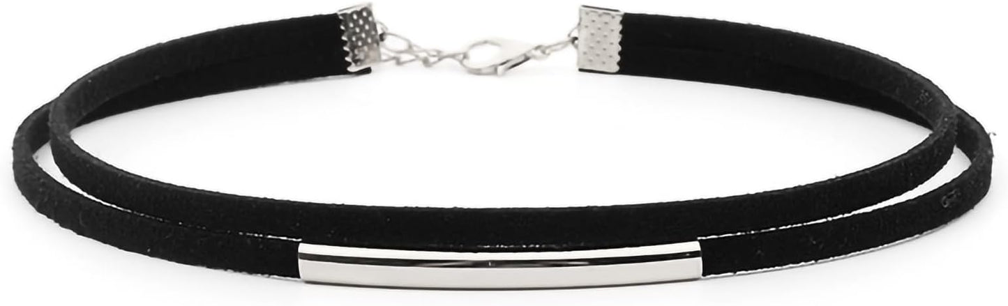 Fesciory Black Necklaces for Women, Adjustable Layered Velvet Leather Lace Collar Necklace, Goth Jewelry Gifts.