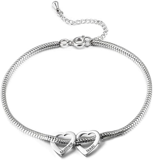Personalized Anklets for Women Adjustable Silver Gold Anklets with Heart Name Initial Ankle Bracelets for Women Jewelry Gifts for Mom Her