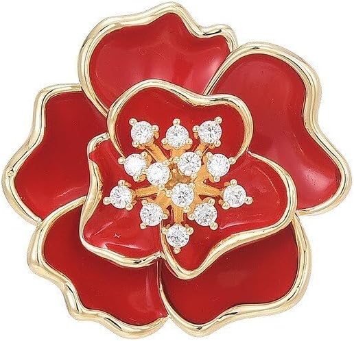 Flower Brooch Pin - Rhinestone Flower Pin 18k Gold Plated - Thanksgiving Day, Birthday, Wedding Gifts for Mom, Wife