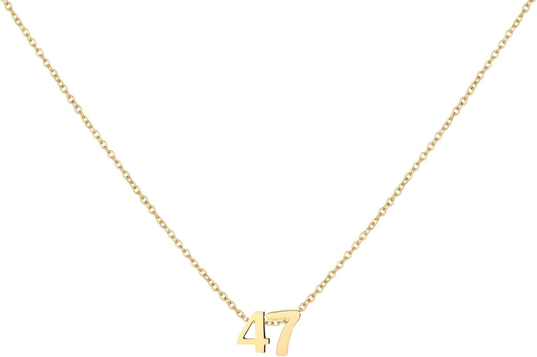 Number Necklace for Women Dainty 18K Gold Plated Pendant Necklace Charm Birth Month Personalized Jewelry Birthday Gift