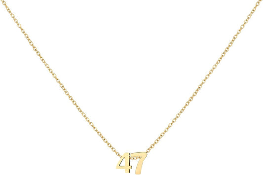 Number Necklace for Women Dainty 18K Gold Plated Pendant Necklace Charm Birth Month Personalized Jewelry Birthday Gift