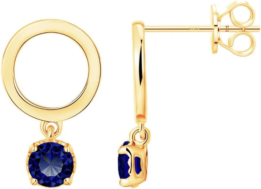 18K Yellow/White Gold Plated Silver Earring With 0.60 TCW Lab Grown Diamonds/Emerald/Blue Sapphire/Moissanite, Earrings For Women, Gift For Her Jewelry For Women Comes With Gift Box