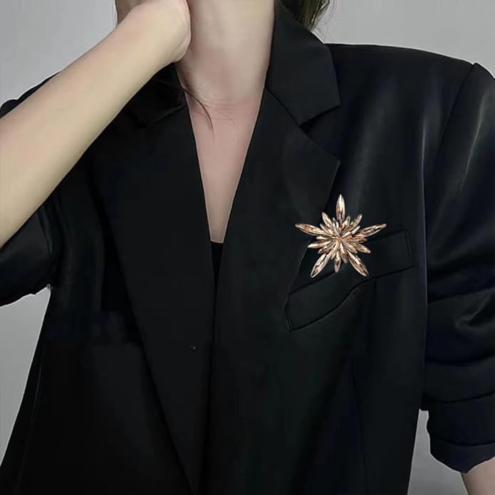 Rhinestone Flower Brooch Pin for Women Red Black Purple Flower Broochs Pin Hat Christmas Brooch Jewelry