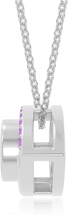 Natural Gemstone with Moissanite Evil Eye Pendant Necklaces for Women in Silver/18K Yellow/Rose Gold Vermeil,Birthstone Jewelry Gifts for Her Birthday,Anniversary, Graduation