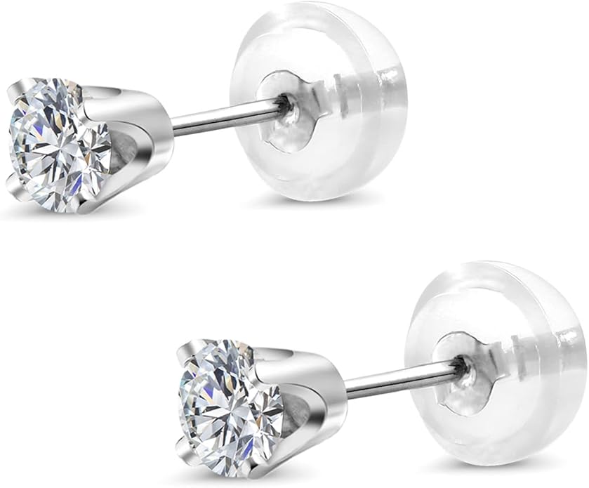 Gem Stone King 0.20 to 6 Cttw 14K Gold Lab Grown Diamond Stud Earrings | Gold Earrings For Women Men | E-F Color | VS1-VS2 Clarity