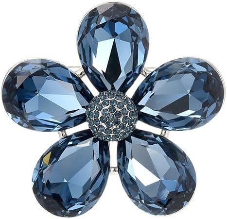 Flower Brooch Pin - Rhinestone Flower Pin 18k Gold Plated - Thanksgiving Day, Birthday, Wedding Gifts for Mom, Wife