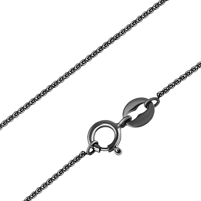 SEA OF ICE Italian Spiga Wheat Chain Necklace – Silver Chain Necklace for Women and Men – 925 Sterling Silver Spring Ring Locked Jewelry Chain – Multisize Silver Chain Unisex