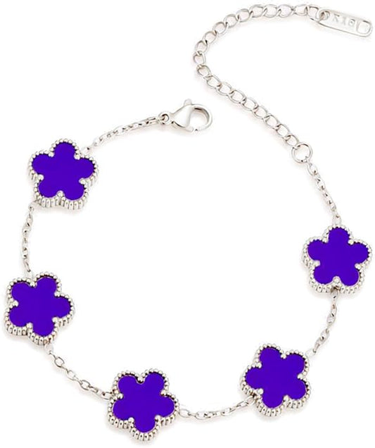 18K Gold-Plated Four Leaf Clover Bracelet for Women,Adjustable lucky Bracelet Set Jewelry Gift-Hypoallergenic Charm for Birthdays, Wellness & Daily Wear