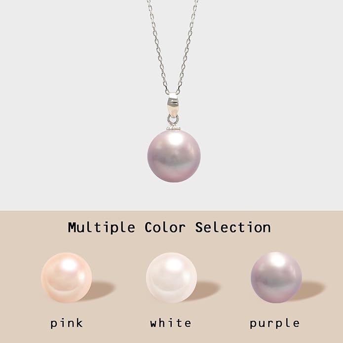Freshwater Cultured Pearl Necklace, Real Pearl Necklace with Silver Chain and Clasp, Jewelry for Brides Wedding Gifts for Women Her Wife Sister
