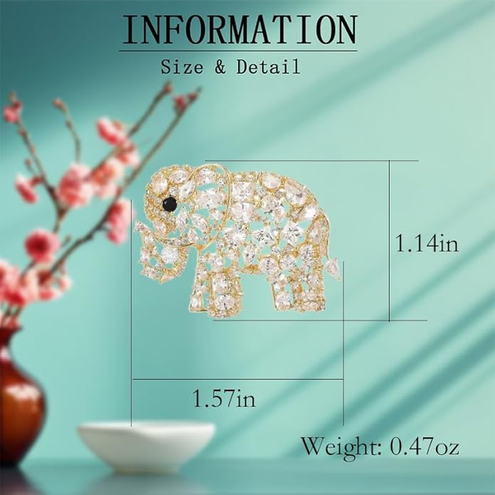 Animal Brooch for Women Girls 18k Gold Plated Animal Brooch Pin Rhinestone Animal Brooch Lapel Pin Jewelry Thanksgiving Day Birthday Wedding Gifts for Mom Wife