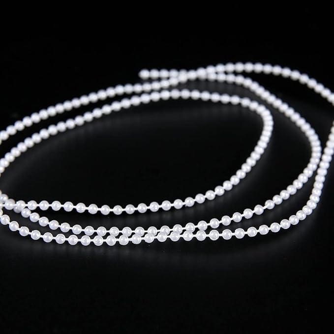 FQTANJU 2.5mm White Faux Pearl Beads Garland Pearl Bead Roll Strand for Wedding, Birthday Party, Bouquet,Crafts Decoration (100 Meters Length)
