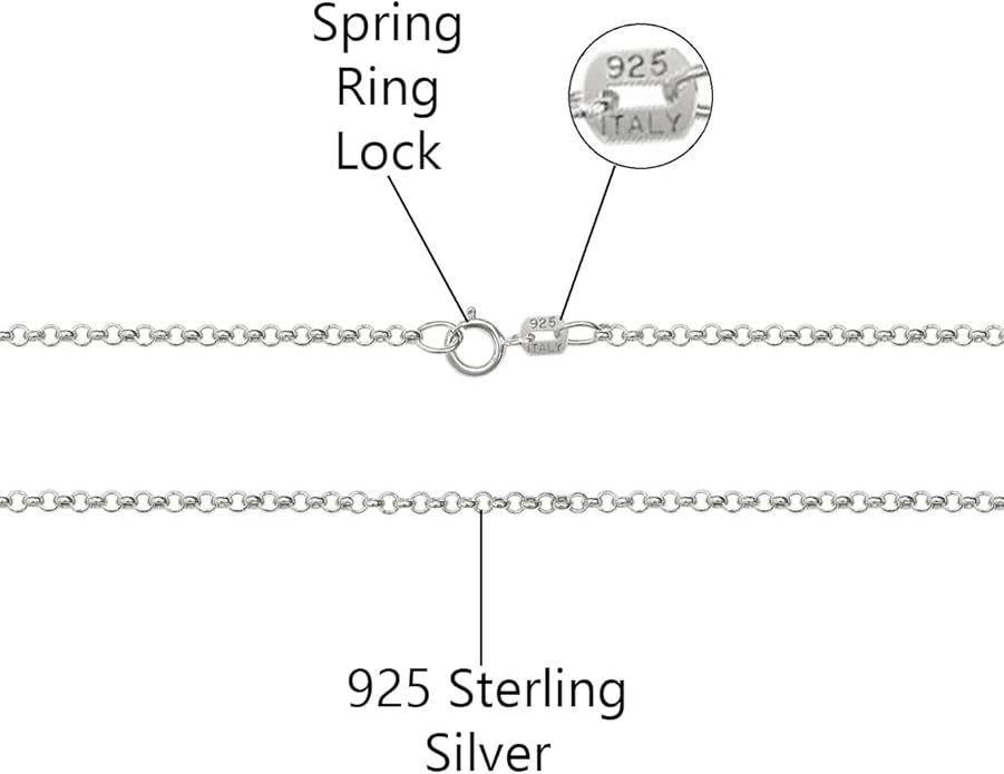 Savlano 925 Sterling Silver Solid Round Rolo Chain Necklace For Women 1.5mm, 2mm - Made in Italy Comes With a Gift Box