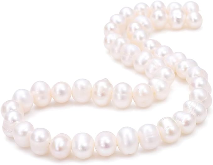 BEADIA Natural Pearl Beads Potato 6-7mm White Freshwater Cultured Loose Gemstone Beads for DIY Jewelry Making 13.8''/Strand