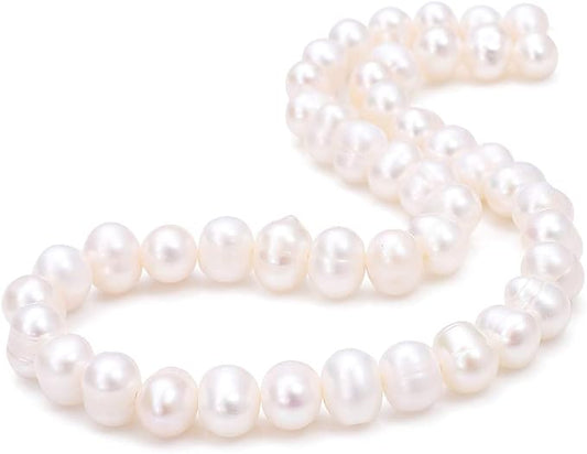 BEADIA Natural Pearl Beads Potato 4-5mm White Freshwater Cultured Loose Gemstone Beads for DIY Jewelry Making 13.8''/Strand