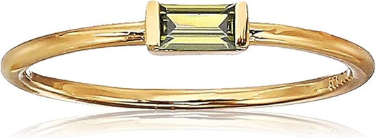 Amazon Essentials 18K Yellow Gold Plated Sterling Silver Cubic Zirconia Fashion Stackable Ring