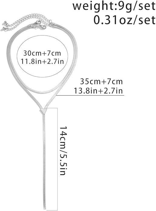 Chunky Gold Choker Necklace for Women,Trendy Silver Statement Necklace Long Snake Chain Drop Necklace,Charm Prom Body Jewelry Accessories Gifts