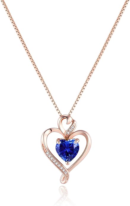 Heart Necklaces for Women 925 Sterling Silver Pendant Necklace Rose Gold Plated White Gold/14K Gold Plated Love Necklace for Her Girlfriend Wife Valentines Day Birthday Women Jewelry 18"+2"