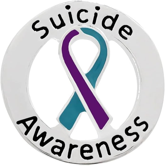 Suicide Awareness and Prevention Pin - Bulk Packs - Variety Pack of Teal & Purple Ribbon Pin Perfect for Support Groups, Gift-Giving and Fundraising