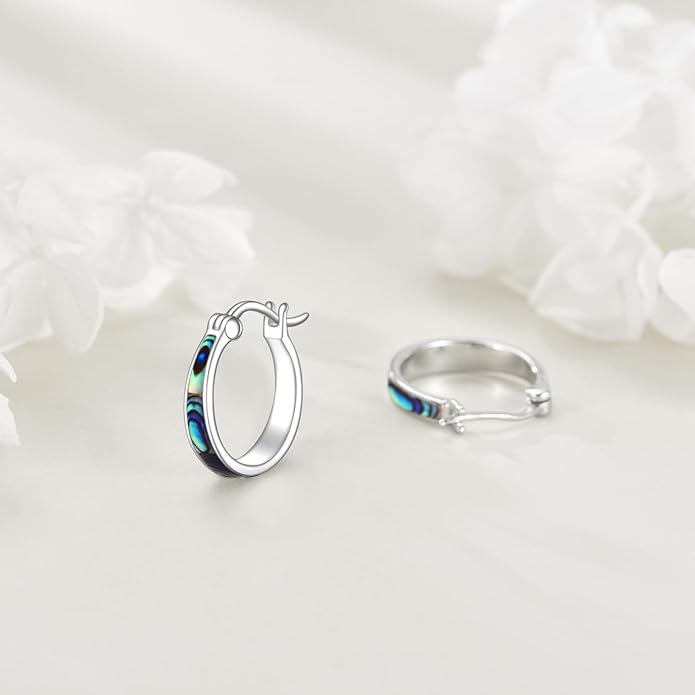 Sterling Silver Hoop Earrings Small Hoop Sun/Leaf/Triangle Huggie Earrings for Women Hypoallergenic