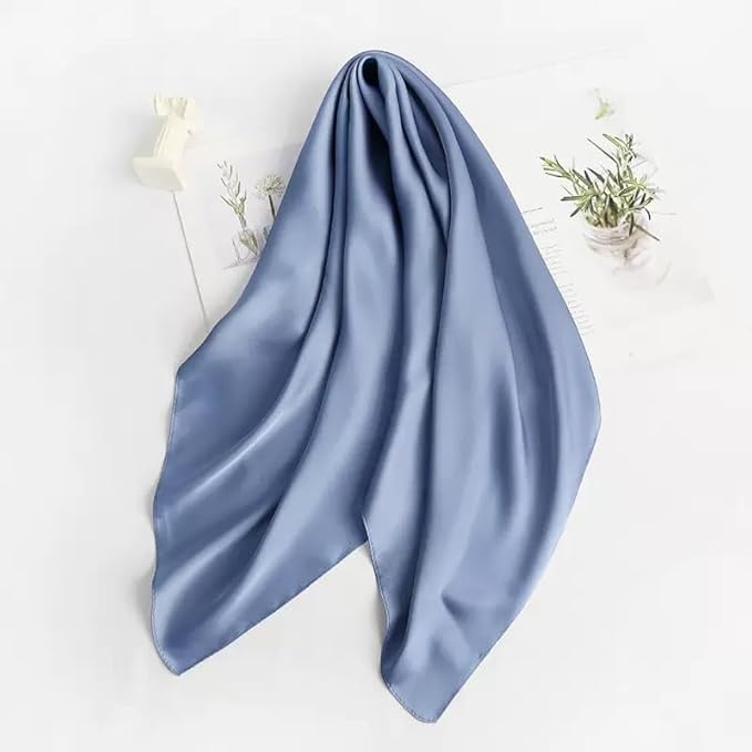 ANDANTINO 100% Mulberry Silk Square Scarf for Hair-25.6" X25.6'' Women Men Natural Silk Neckerchief Digital Printed Headscarf