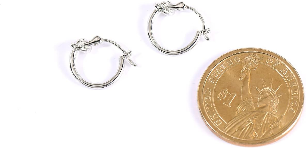 AoedeJ 925 Sterling Silver Hoop Earrings, High Polished Round Tiny Click-Top Hoop Earrings, Small Clasp Hoop Piercing Earrings