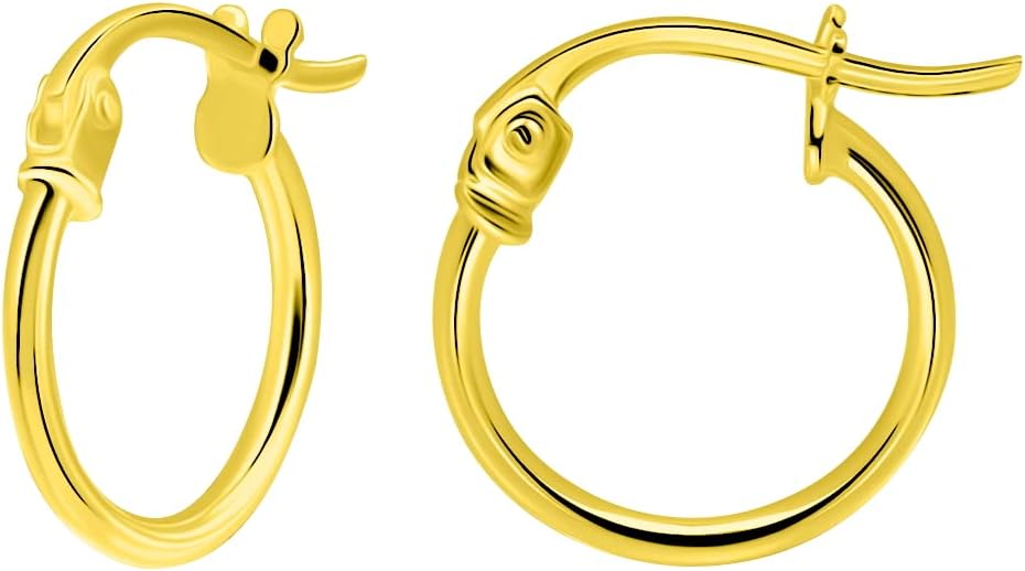 SEA OF ICE 925 Sterling Silver Hoop Earrings for Women - Hypoallergenic Earrings for Women in Sterling Silver, Yellow Gold, Rose Gold or Black Rhodium | Sizes 12MM, 15MM, 20MM or Multipack