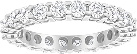 Houston Diamond District 1-10 Carat LAB GROWN Diamond Eternity Wedding Anniversary Stackable Ring Band for Women Ultra Premium Collection (E-F Color VS2-SI1 Clarity)