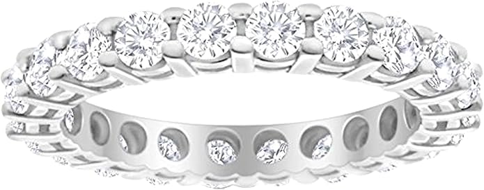 Houston Diamond District 1-10 Carat LAB GROWN Diamond Eternity Wedding Anniversary Stackable Ring Band for Women Ultra Premium Collection (E-F Color VS2-SI1 Clarity)