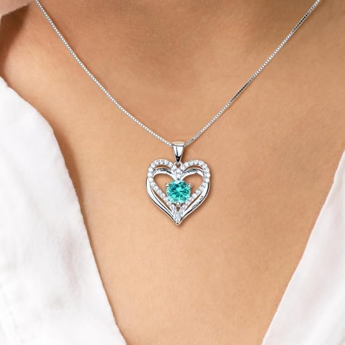 Kuschelkatze Entwined Souls Necklace - Sterling Silver Double Heart Pendant | Engraved 'I Love You Always and Forever' | Gift for Couples, Anniversary, Wedding
