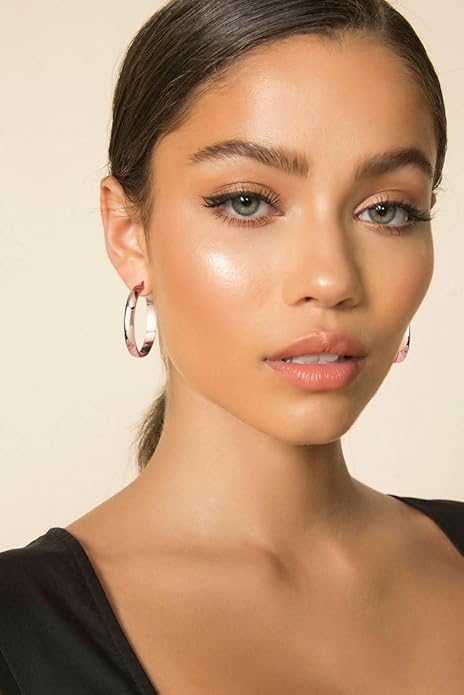 8mm Thick 925 Sterling Silver Hoops Earrings for Women 14K Real Gold Large Hoop Earrings Hypoallergenic and Lightweight Big Hoop Earrings for Women 20/30/40/50/60/70MM
