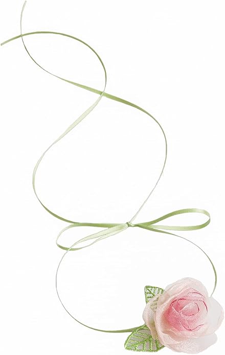 Black Choker Camellia Flower Lace-up Necklace For Women