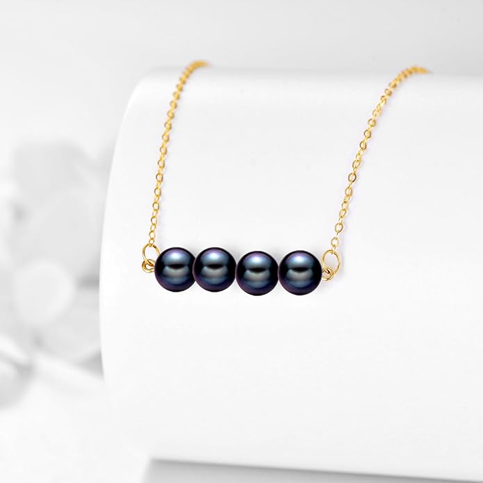 KECHO 14K Real Gold Freshwater Cultured Pearl Pendant Necklace 14K Solid Gold Jewelry Anniversary Birthday Gifts for Women