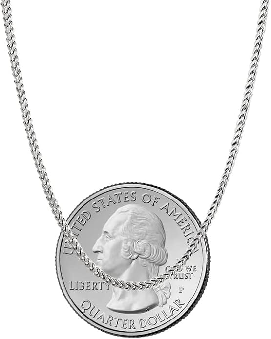 Savlano 925 Sterling Silver Rhodium Plated Solid 1.5MM Franco Square Box Chain Necklace for Women & Men-Made In Italy Comes with a Gift Box