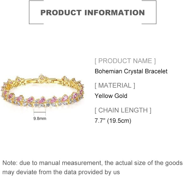 14K Gold Bohemian Crystal Bracelet for Women,Luxury Branch Shape Natural Pink Crystal Charm Bracelet,Fashion Bracelet Jewelry Gift for Her