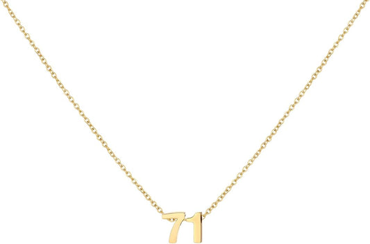 Number Necklace for Women Dainty 18K Gold Plated Pendant Necklace Charm Birth Month Personalized Jewelry Birthday Gift