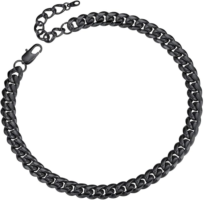 ChainsPro Chunky Miami Cuban Link Chains for Men,Stainless Steel Cuban Chain Necklace,4.8/6/10/14mm Width,No Tarnish& Thick Hip Hop Jewelry,18-30 inch Length, Black/Gold Plated/Silver,Send Gift Box
