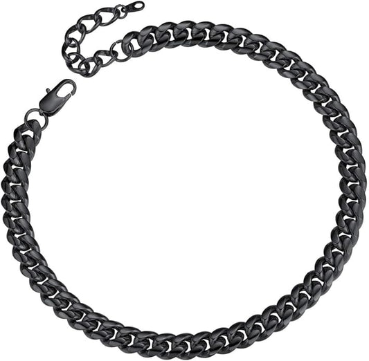 ChainsPro Chunky Miami Cuban Link Chains for Men,Stainless Steel Cuban Chain Necklace,4.8/6/10/14mm Width,No Tarnish& Thick Hip Hop Jewelry,18-30 inch Length, Black/Gold Plated/Silver,Send Gift Box