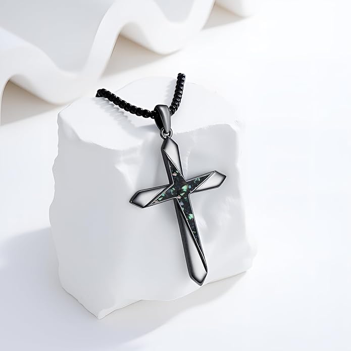 Cross Necklace for Men 925 Sterling Silver Celtic Cross Pendant Christian Jewelry Religious Christmas Gifts for Women